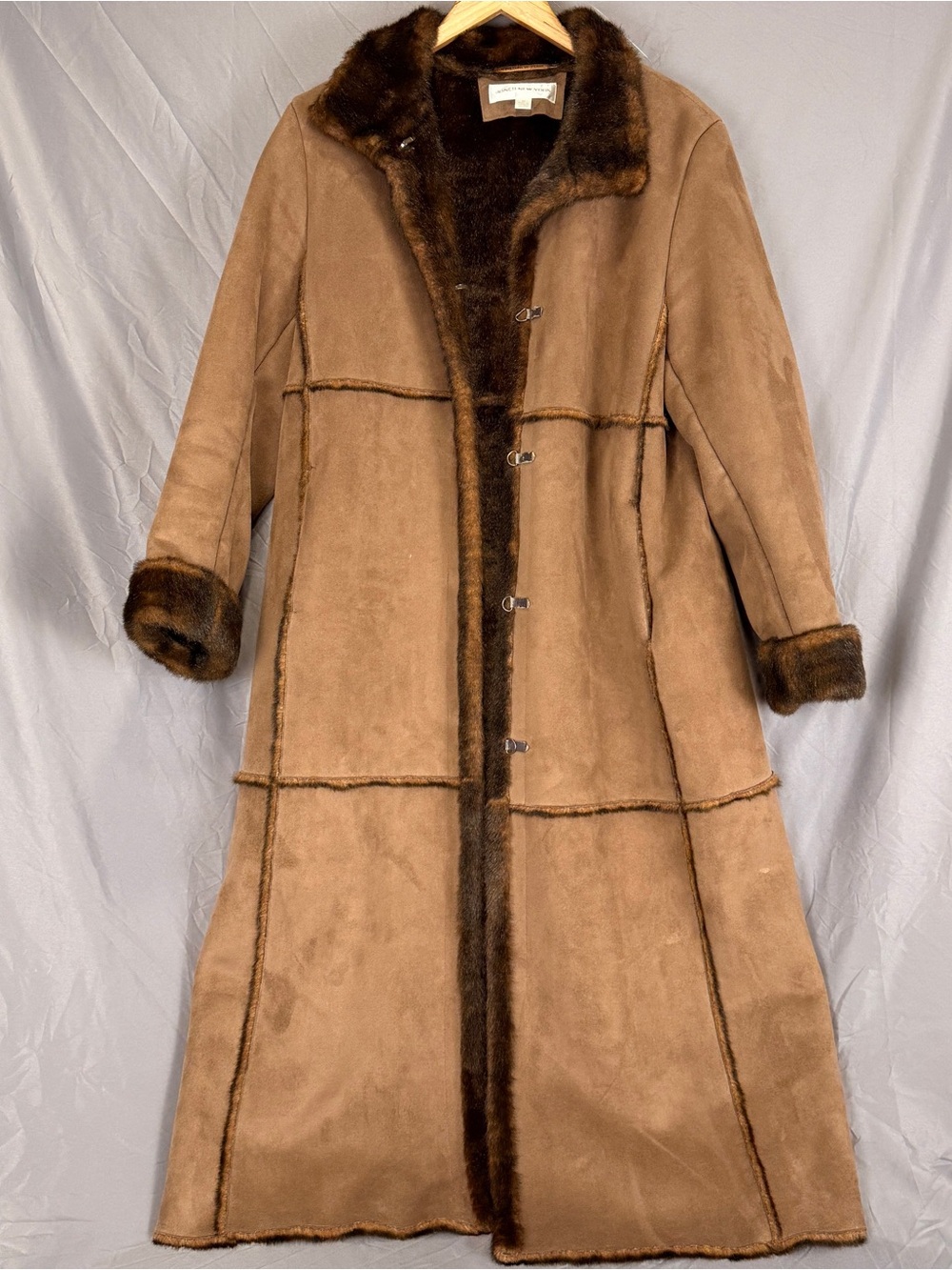 Jones New York Faux Shearling Maxi Coat Women’s Medium